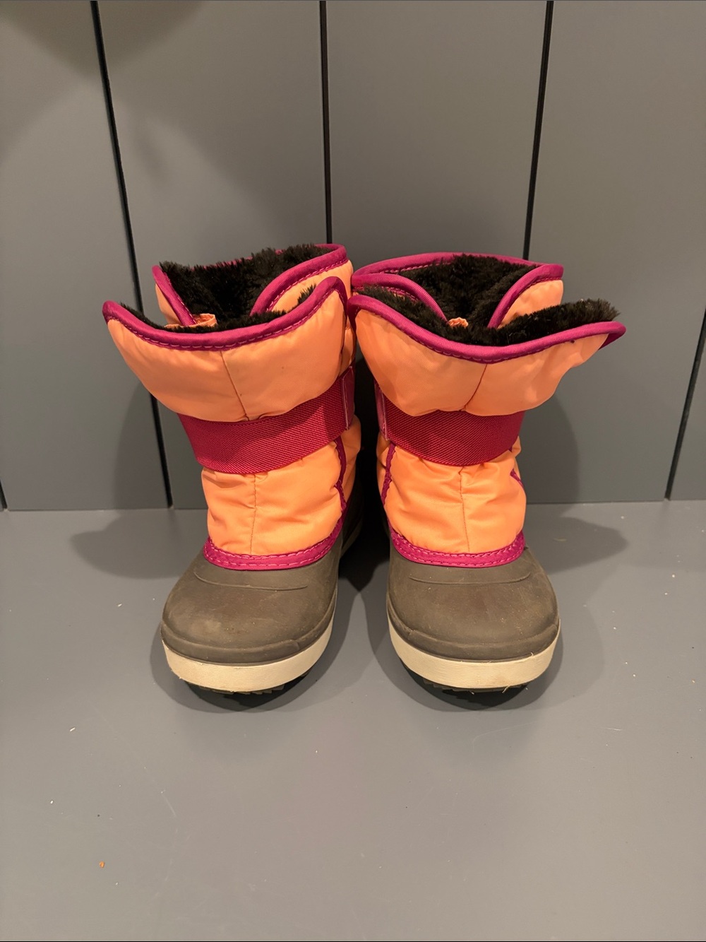 Kids Pink Winter Boots - Cozy Lined Step-In